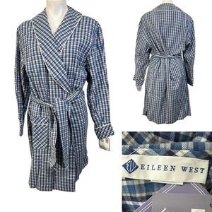 Eileen West Blue Plaid Women's Robe